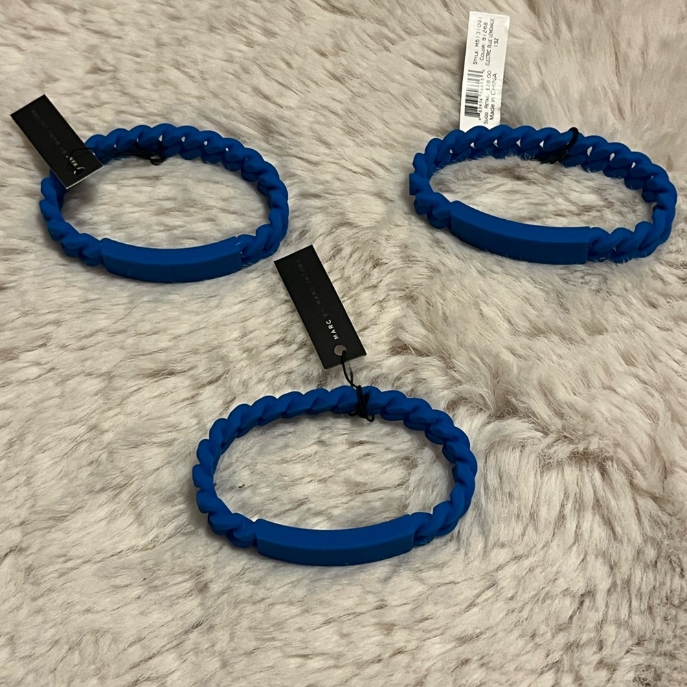 Blue Silicone Bracelets Set